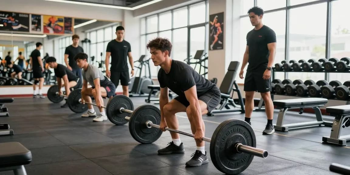 Selliza Shop bietet hochwertige Steroide in einem modernen Fitnessstudio, wo Athleten trainieren.
