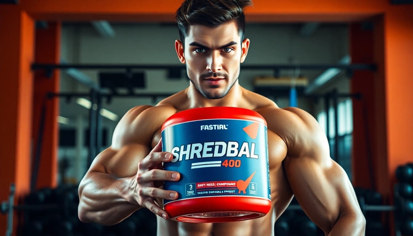 Shredbal 400 Shred Long Compound in action with a fitness model showcasing its effectiveness.