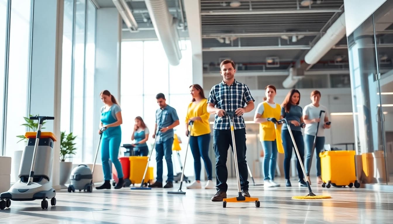 Effiziente Gebäudereinigung Ulm mit einem professionellen Team im modernen Büro