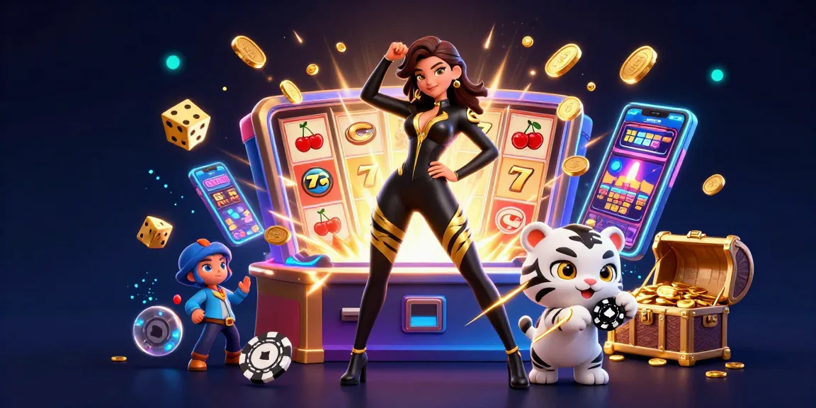 Experience thrilling gameplay at n188 with dynamic casino action featuring a stunning woman and playful tiger.