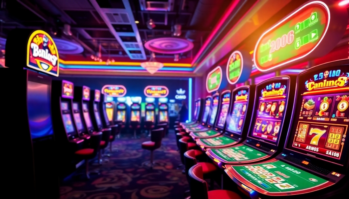 Engaging scene of online casino Österreich showcasing exciting games and vibrant atmosphere.