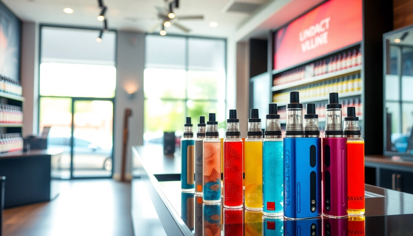 Entdecken Sie die hqd surv Vapes in einem modernen Vape-Shop mit farbenfrohen Designs.