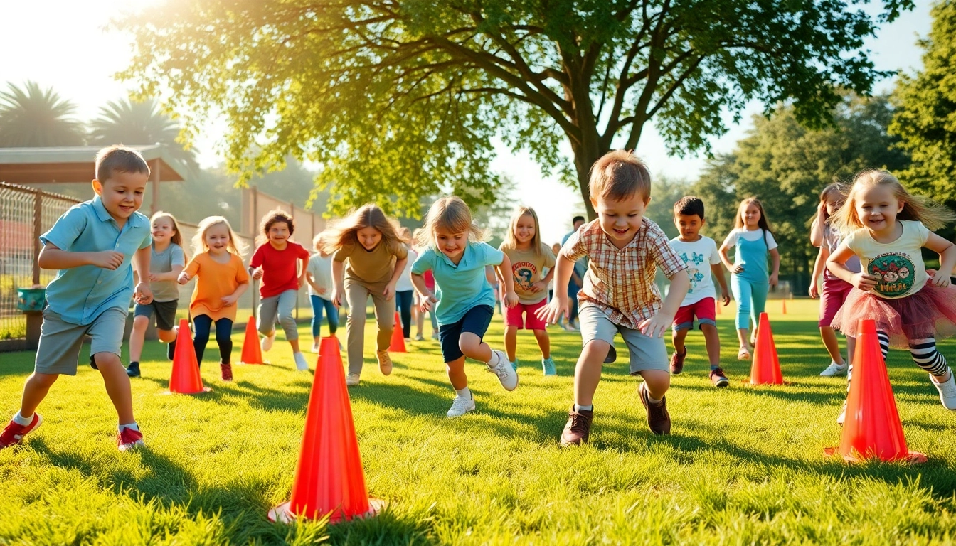Jetzt Details ansehen zu energiegeladenen Bewegungsspielen fuer Kinder im Freien.
