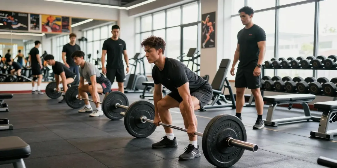 Selliza Shop bietet hochwertige Steroide in einem modernen Fitnessstudio, wo Athleten trainieren.