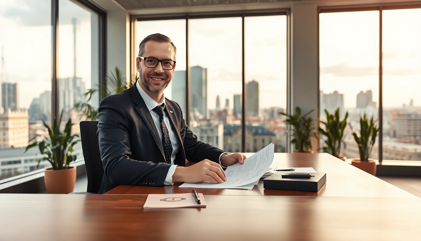 Professioneller Headhunter Hannover bei der Durchsicht von Bewerbungsunterlagen in einem modernen Büro.