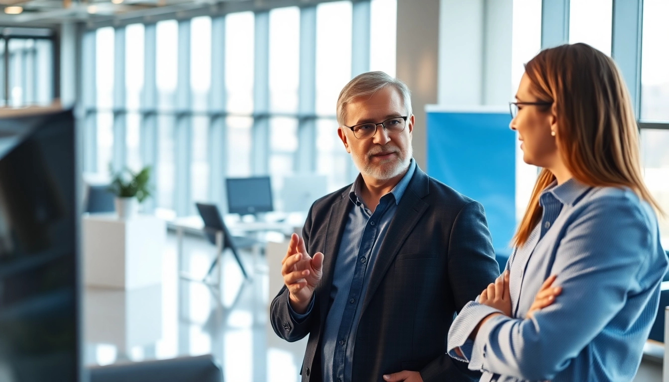 Headhunter Ingenieure beraten in einem modernen Büro, Herausforderungen ansprechen.