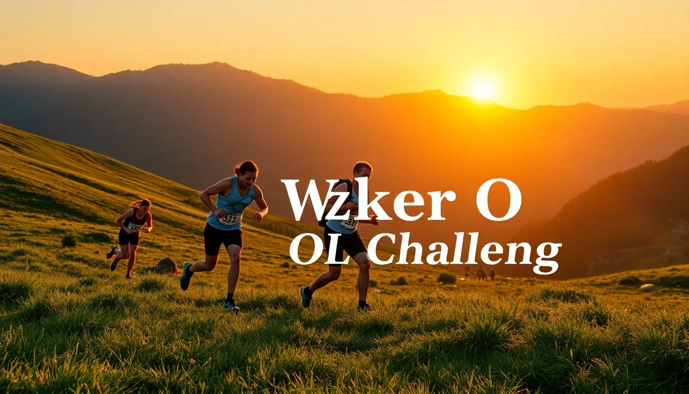 Die Wetziker OL Challenge zeigt Athleten in Aktion während eines aufregenden Orientierungslaufs bei Sonnenuntergang.
