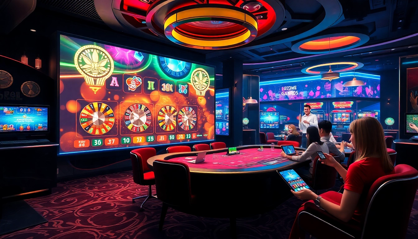 Experience the thrill of online casino real money games in a luxurious virtual setting, showcasing vibrant interactions and engaging gameplay.