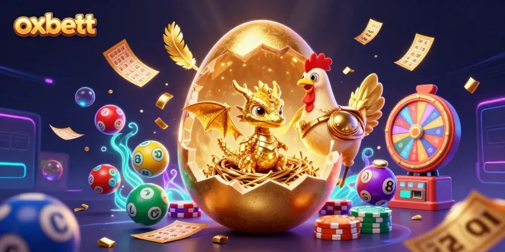 Experience gaming excitement with oxbett's golden dragon and poker chip scene