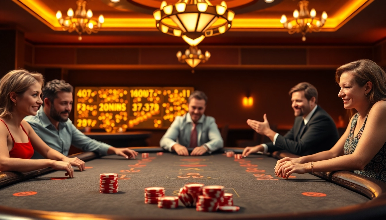Spiele und gewinne mit einem lukrativen Casino Bonus und animierten Chips auf einem bunten Spieltisch.