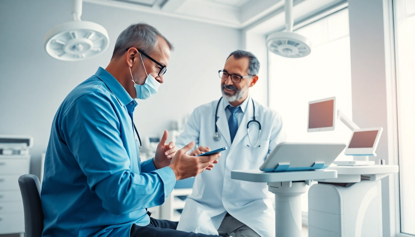 Analysing driada medical treatment options with a professional in a welcoming clinic.