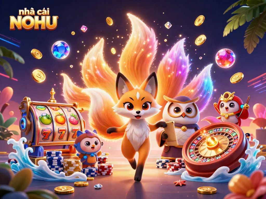 Spin the slots at nhà cái NOHU with vibrant 3D elements and a magical ambiance stunningly illustrated.