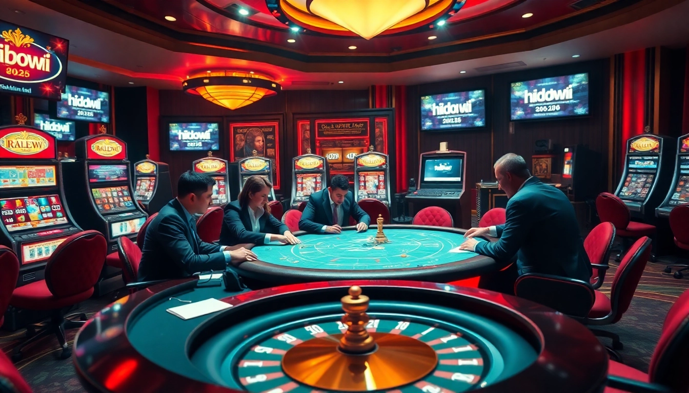 Engaging poker players in a vibrant casino scene, relating to hidden wiki 2026 and the excitement of gambling.