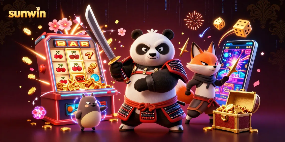 Spin slot jackpots and win big with sunwin's 3D casino games featuring colorful characters.