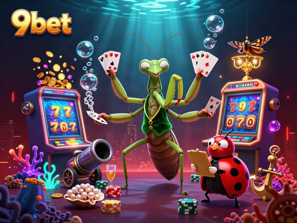 Engage with 9bet's thrilling casino scene featuring characters and dynamic gaming elements for an unforgettable experience.