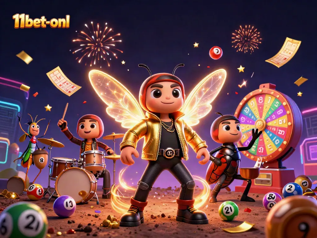 Engage with exciting gambling action at 11bet-onl featuring lottery balls and vibrant casino elements.
